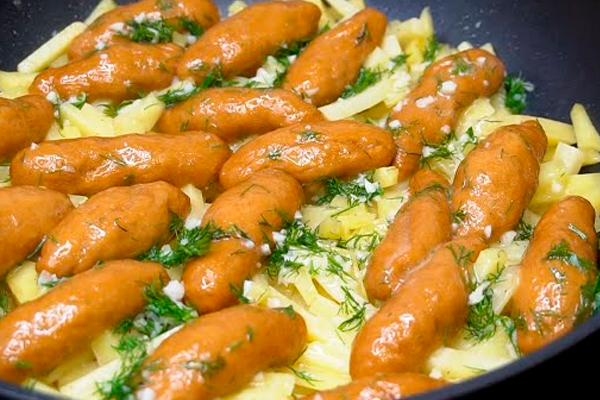 Жареный картофель с нудлями