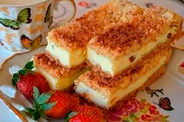 Тертый пирог с творогом: легкая и вкусная выпечка