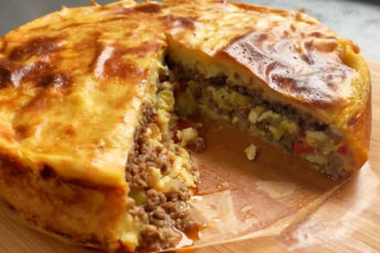Картофельный пирог с мясом без теста